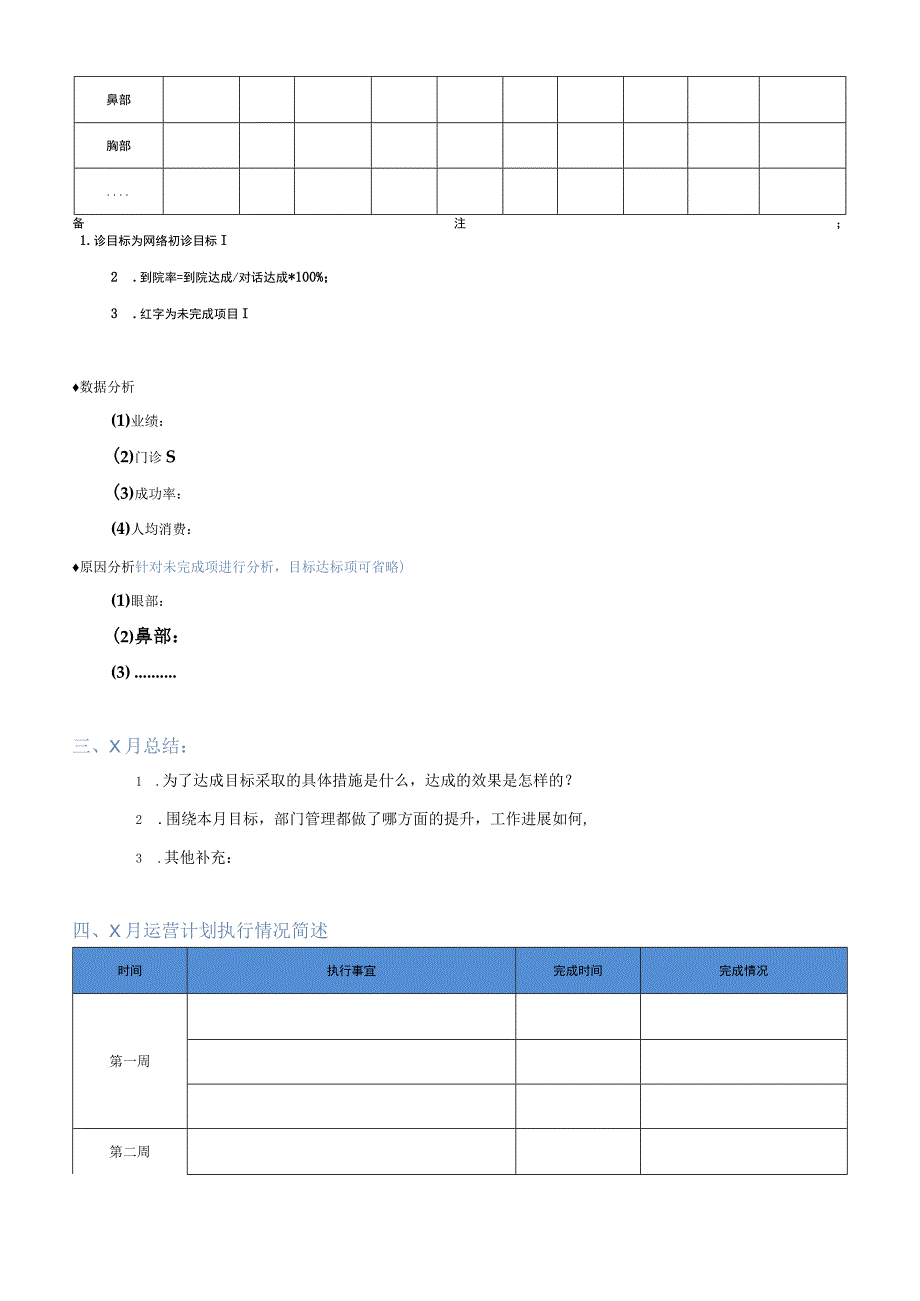 医美整形科室月度运营总结计划模版.docx_第3页