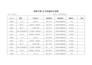 领导干部12月份接访计划表.docx