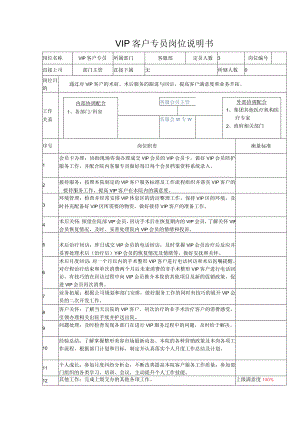 医美客服VIP客户专员岗位说明书.docx