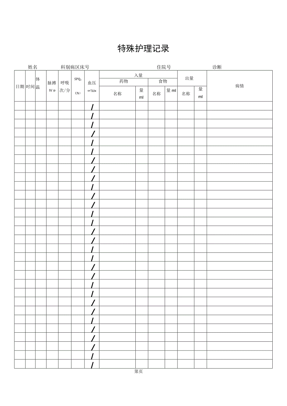 医院特殊护理记录表.docx_第1页