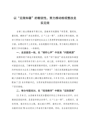 县教科局党组书记在全县主题教育检视整治环节推进会上的发言.docx