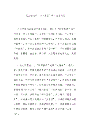 副主任关于“四下基层”研讨发言提纲.docx