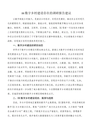 XX数字乡村建设存在的调研报告建议.docx