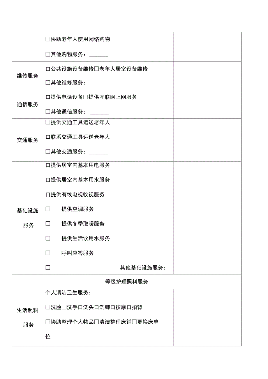 照料护理首次服务项目确认表.docx_第3页