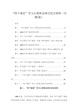 “四下基层”学习心得体会研讨发言材料【12篇精选】供参考.docx