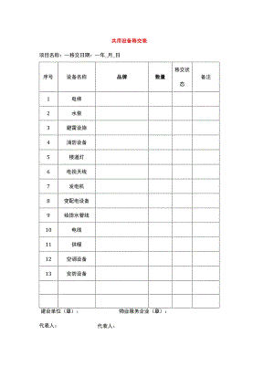 共用设备移交表.docx