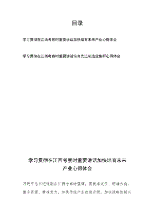 学习贯彻在江西考察时重要讲话加快培育未来产业、培育先进制造业集群心得体会.docx