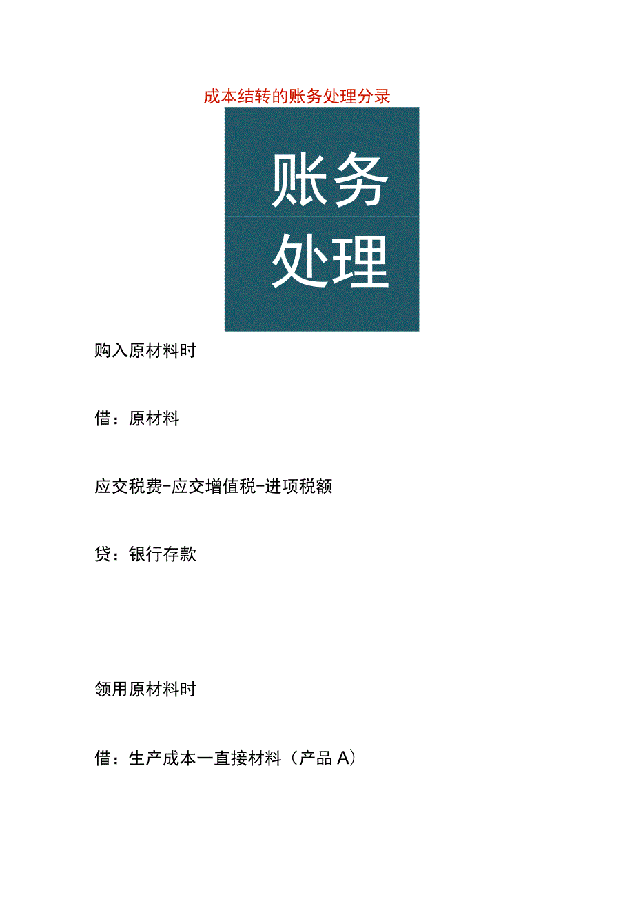 成本结转的账务处理分录.docx_第1页