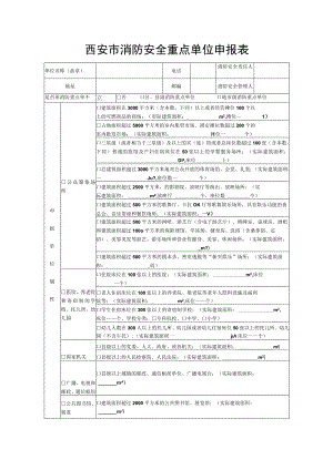 西安市消防安全重点单位申报表.docx