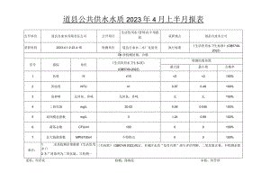 道县公共供水水质2023年4月上半月报表.docx