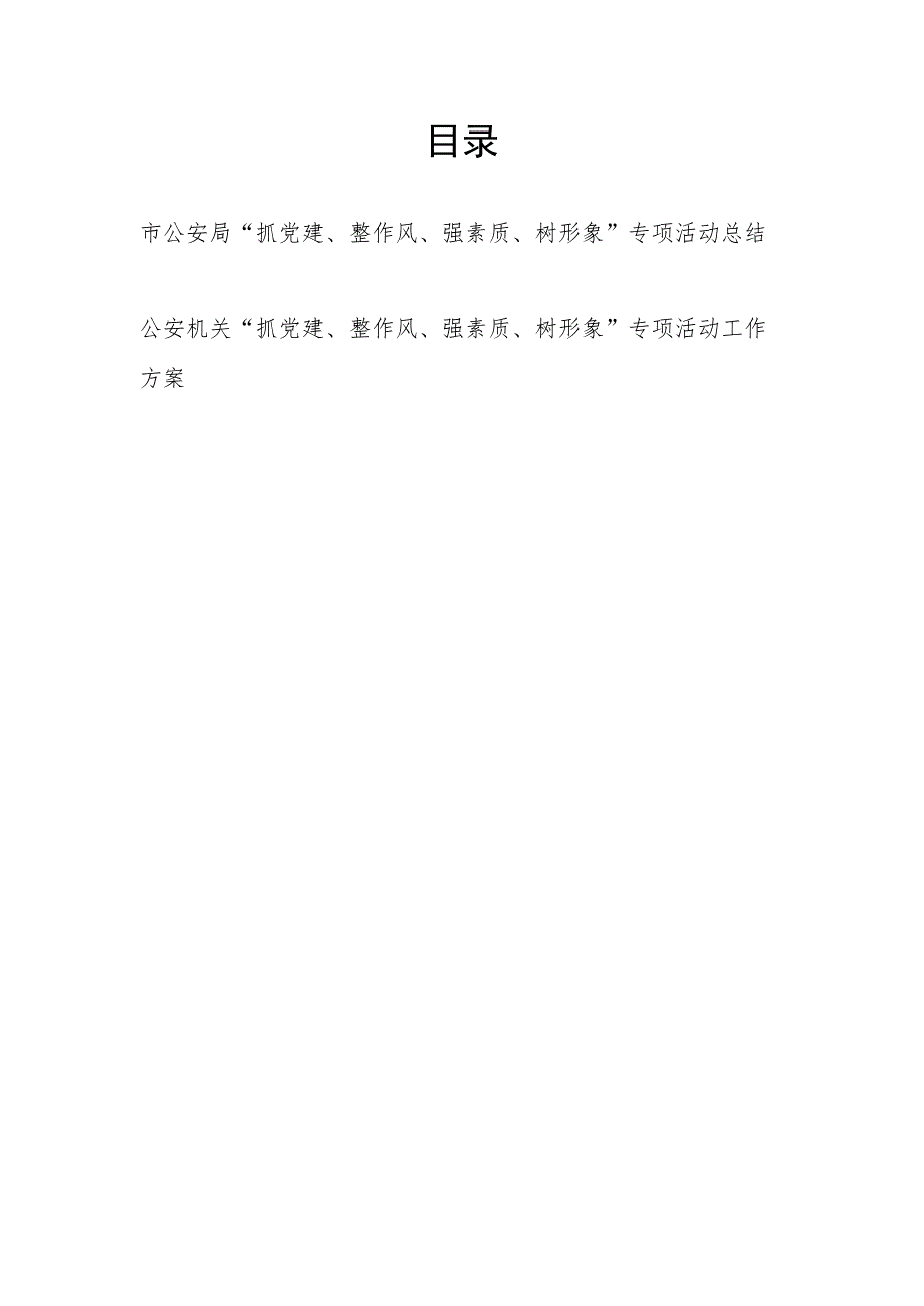 2023某市公安局“抓党建、整作风、强素质、树形象”专项活动工作总结和方案.docx_第1页