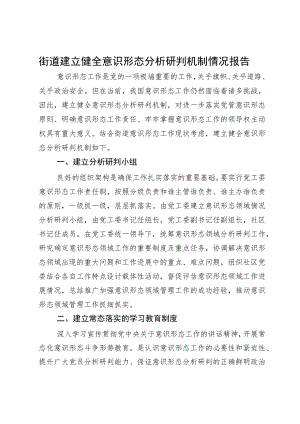 街道建立健全意识形态分析研判机制情况报告.docx