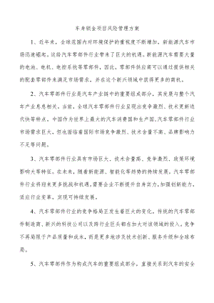 车身钣金项目风险管理方案.docx