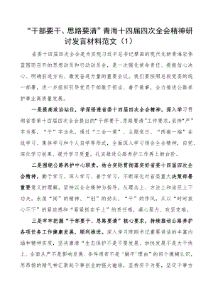 干部要干思路要清青海十四届四次全会精神研讨发言材料心得体会3篇.docx