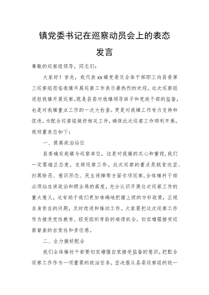 镇党委书记在巡察动员会上的表态发言.docx