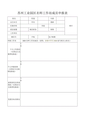 苏州工业园区名师工作坊成员申报表.docx