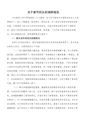 关于春节回乡的调研报告.docx