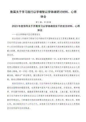 数篇关于学习践行以学增智以学铸魂研讨材料、心得体会.docx