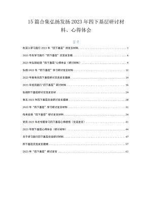 15篇合集弘扬发扬2023年四下基层研讨材料、心得体会.docx