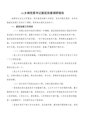 xx乡镇党委书记基层党建调研报告.docx