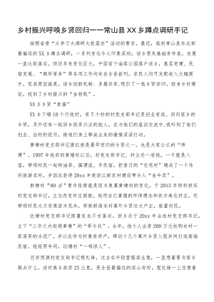 乡村振兴呼唤乡贤回归——常山县XX乡蹲点调研手记.docx