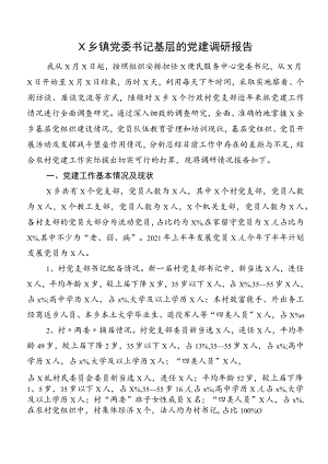 X乡镇党委书记基层的党建调研报告.docx