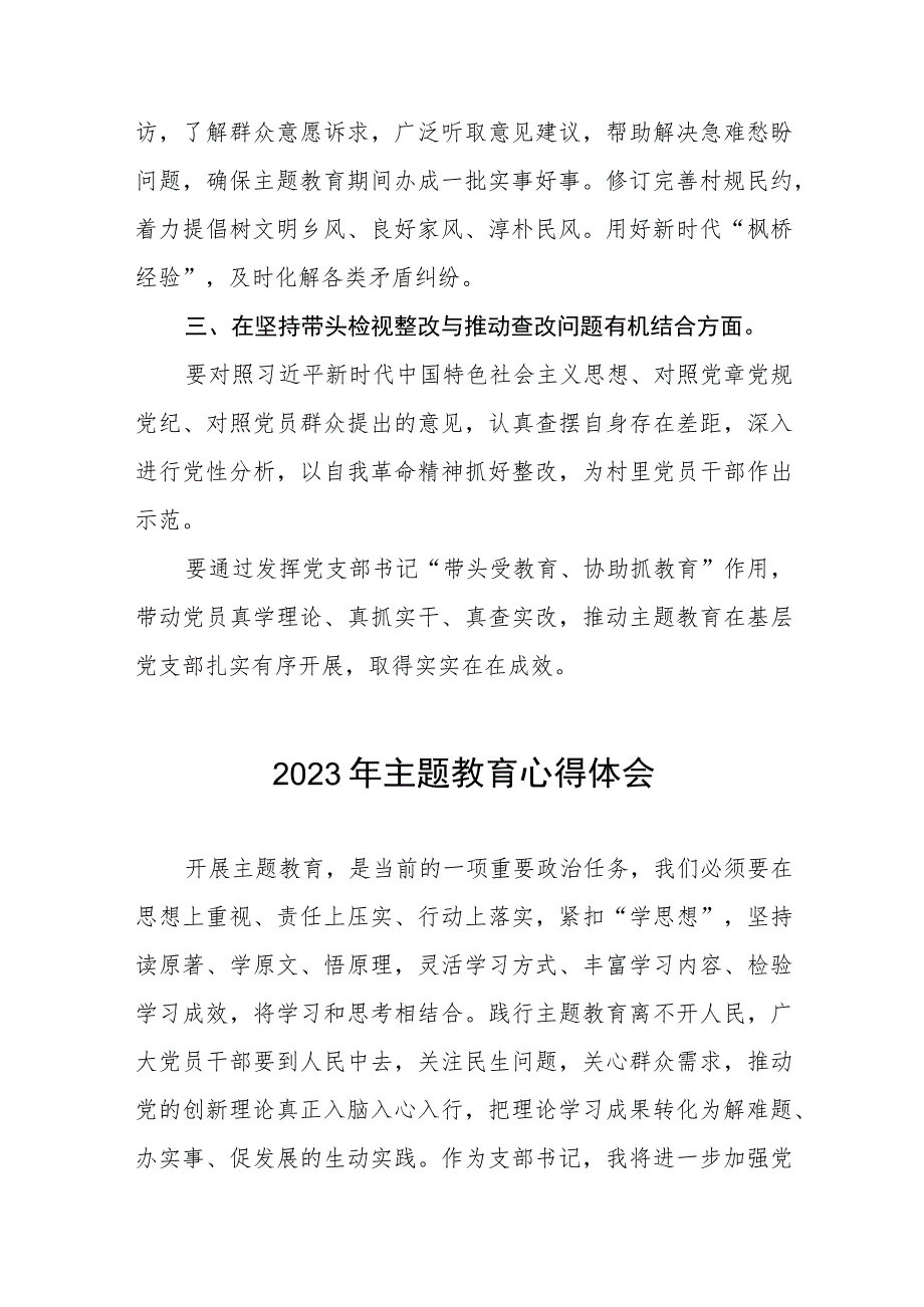 村党支部书记2023年主题教育心得体会五篇.docx_第2页