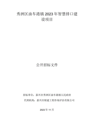 秀洲区油车港镇2023年智慧排口建设项目.docx