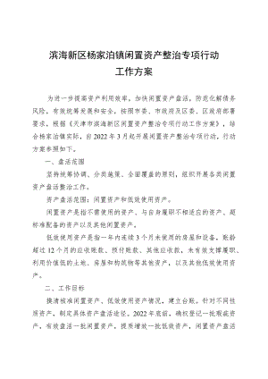 滨海新区杨家泊镇闲置资产整治专项行动工作方案.docx