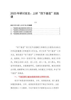 2023年研讨发言：上好“四下基层”实践课.docx