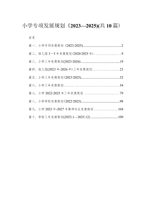 小学专项发展规划《2023—2025)（共10篇）.docx