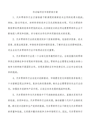 传动轴项目市场营销方案.docx