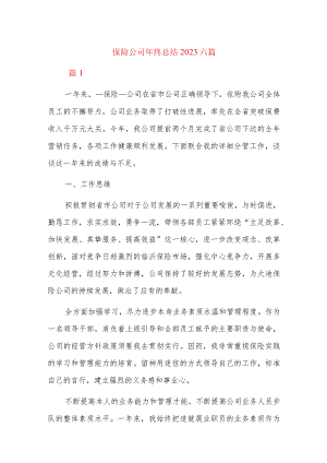 保险公司年终总结2023六篇.docx