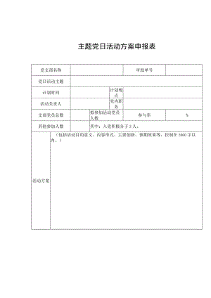 主题党日活动方案申报表.docx