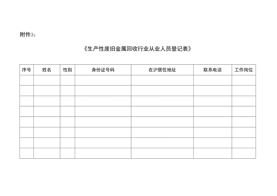 《生产性废旧金属收购行业从业人员登记表》.docx_第1页