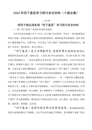 2023年四下基层学习研讨发言材料（十篇合集）.docx