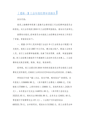 工会年度经费审查报告三篇.docx