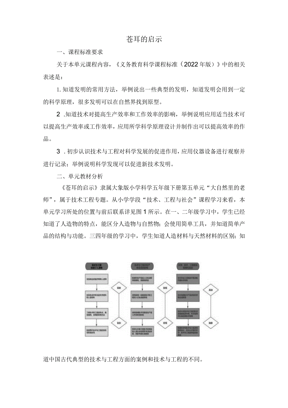 大象版小学科学五年级下册第五单元大自然里的老师 苍耳的启示优秀获奖教案教学设计.docx_第1页