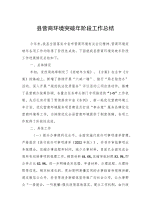 县营商环境突破年阶段工作总结..docx