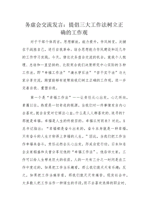 务虚会交流发言.docx