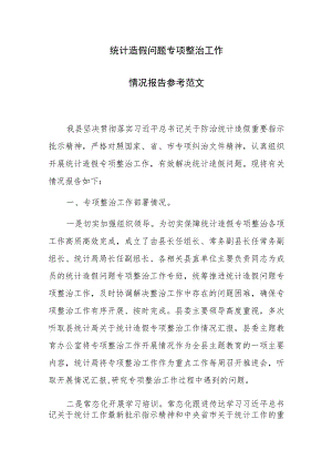 统计造假问题专项整治工作情况报告参考范文.docx