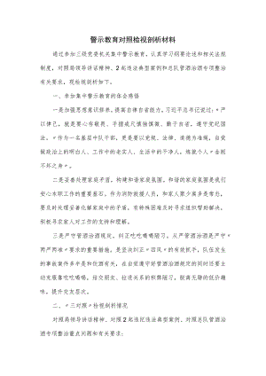 警示教育对照检视剖析材料.docx