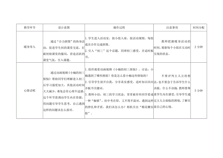 苏教版（南大版）九年级心理健康教育全册教案教学设计.docx_第2页