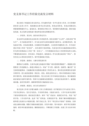 党支部书记工作经验交流发言材料.docx