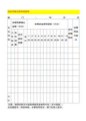 资金预算及使用进度表.docx