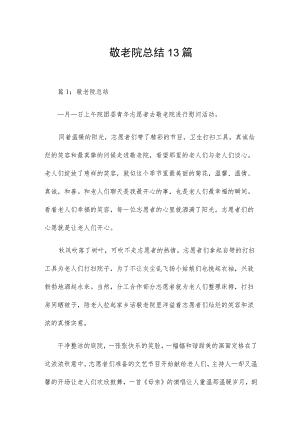 敬老院总结13篇.docx