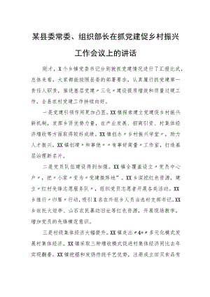 县委常委、组织部长在抓党建促乡村振兴工作会议上的讲话.docx