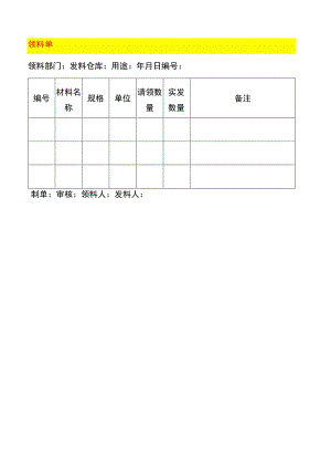 仓库领料单模板.docx