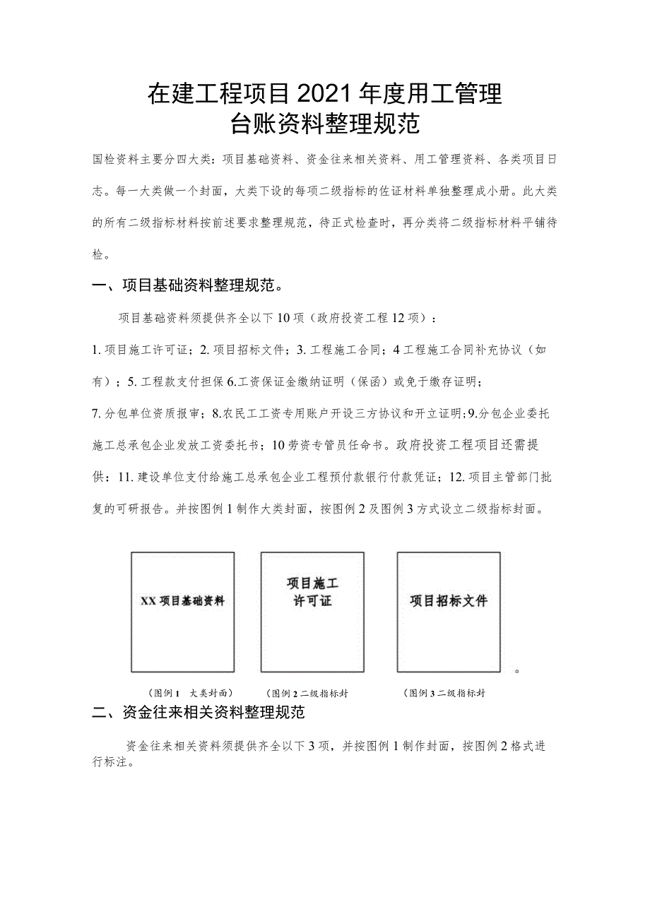 在建工程项目2021年度用工管理台账资料整理规范.docx_第1页