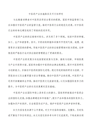 中医药产业实施路径及可行性研究.docx